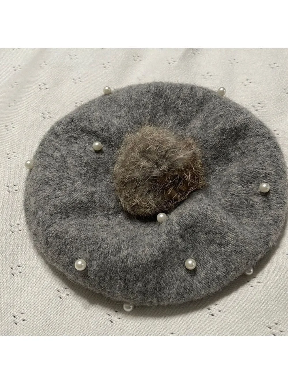 Pearl Pom Pom beret